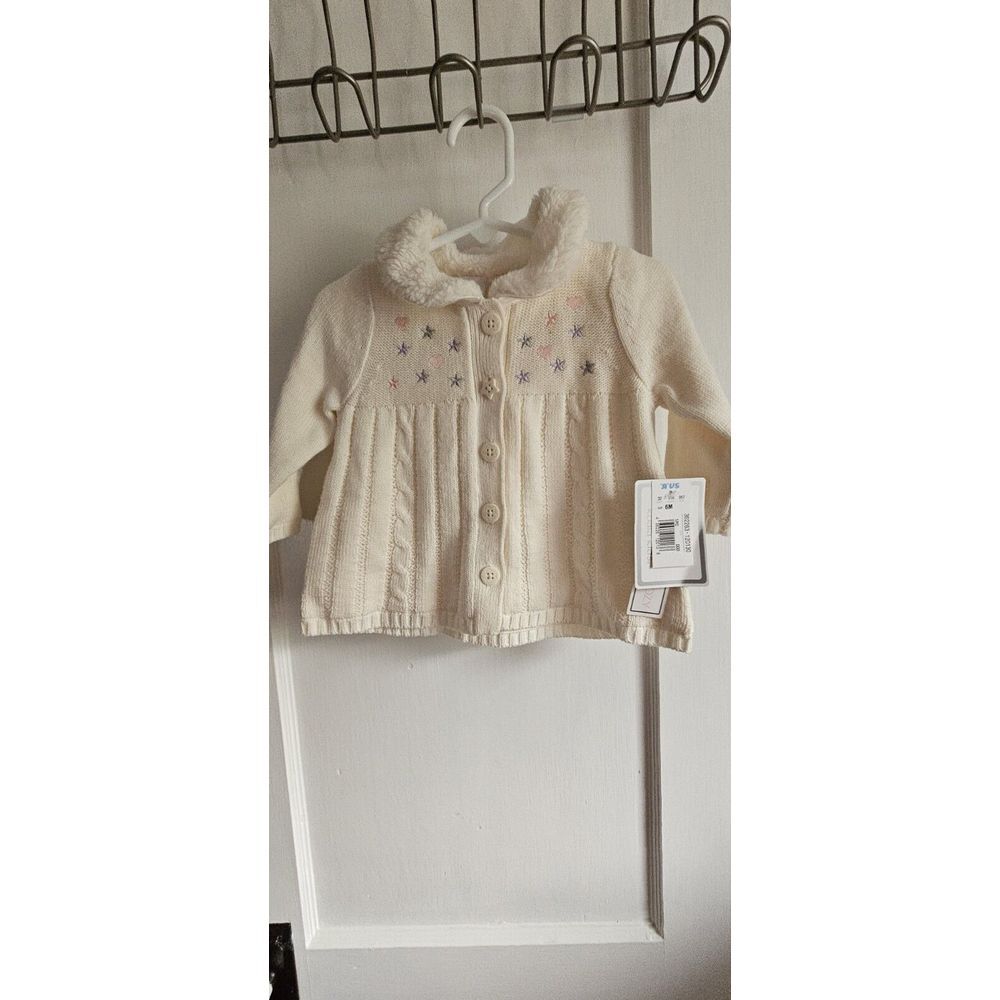 NWT TOYS R US Koala kids Size 6 MONTHS Sweater Button Front Top embroidery